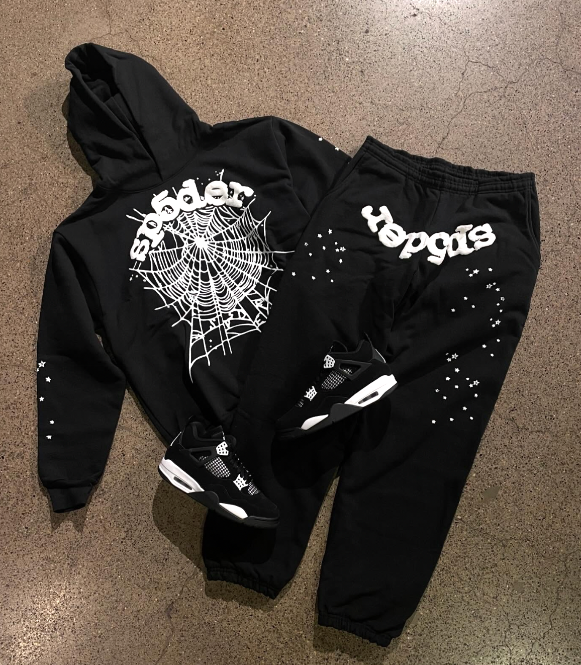Sp5der OG Web Tracksuit Set 'Black'